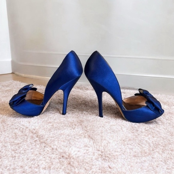 BADGLEY MISCHKA royal blue silk/satin beautiful bow Size 10. - Picture 10 of 17